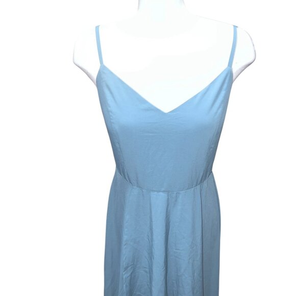 Halara Breezeful Strappy Backless Shirred Midi Assymetriacal Hem Dress Sz XL Blu - Picture 6 of 16